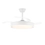 Cristalrecord Evo Smart Ventilador de Techo Led 3CCT con Motor DC, 72W, Aspas Retráctiles Ø106 cm, Control por App y Mando, 6 Velocidades, Dimmable, Blanco