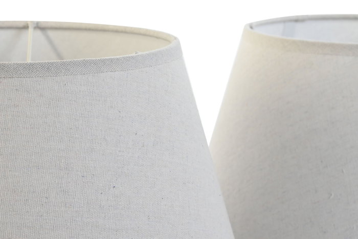 DKD Home Decor Set de 2 Pantallas de Lino Crudo E27 para Sobremesa o Pie