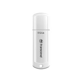 Transcend JetFlash 730 USB 3.2 Gen 1 Memoria USB 512GB, Blanco y Negro, con Tapa y Llavero
