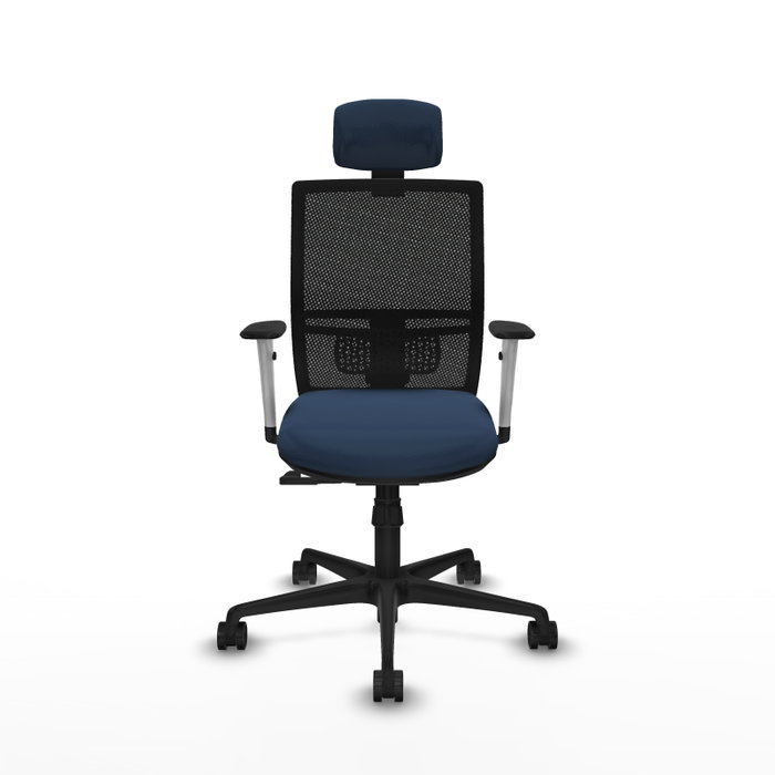 PIQUERAS Y CRESPO Silla de oficina Yunquera con mecanismo Sincro, Azul marino y Negro