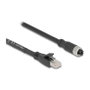 DeLOCK Cable de red Cat5e S/FTP M12 X-codificado 8 pin hembra a RJ45 macho 3 m Negro