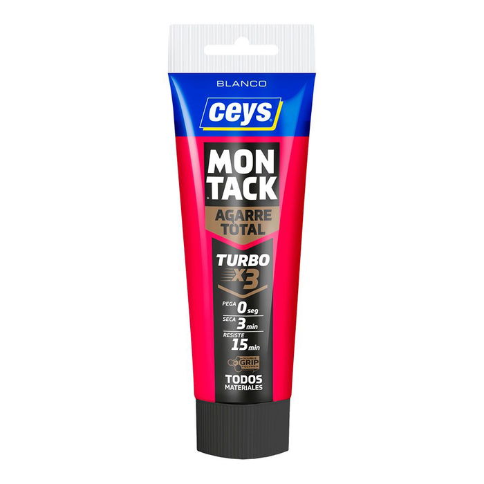 Ceys Adhesivo Montack Turbo Blanco 125 ml, Adhesivo de Montaje de Agarre Total y Secado Rápido Ceys Adhesivo Montack Turbo Blanco 125 ml, Adhesivo de Montaje de Agarre Total y Secado Rápido