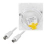 LogiLink Cable coaxial IEC/M a IEC/F, CCS, >85 dB, 2,5 m, blanco