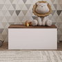 Hanah Home Baúl Florya Blanco Rústico Nogal 90x45.5x45 cm