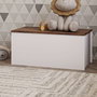 Hanah Home Baúl Florya Blanco Rústico Nogal 90x45.5x45 cm