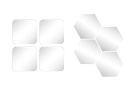 DKD Home Decor Set de 4 Espejo Cristal 0.2 x 20 x 20 cm