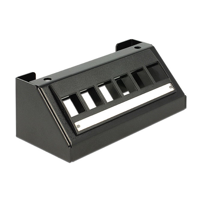 DeLOCK Keystone Multimedia Panel 6 Puertos - Panel de Conexión para Red y Multimedia de 6 Puertos, Negro (86268)