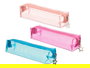 PINCELLO Estuche Transparente Surtidos Pequeño 20 cm x 5 cm x 4.5 cm Azul, Salmón, Rosa (Set de 24)