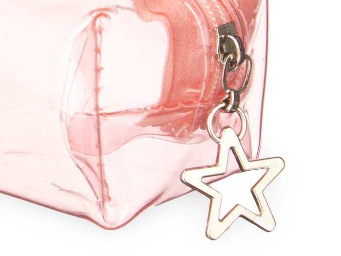 PINCELLO Estuche Transparente Surtidos Pequeño 20 cm x 5 cm x 4.5 cm Azul, Salmón, Rosa (Set de 24)