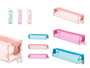 PINCELLO Estuche Transparente Surtidos Pequeño 20 cm x 5 cm x 4.5 cm Azul, Salmón, Rosa (Set de 24)