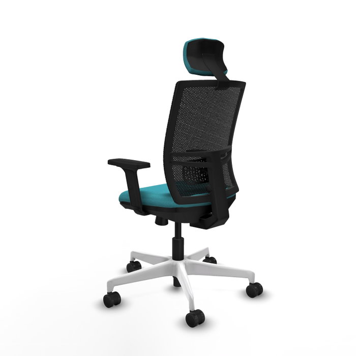 PIQUERAS Y CRESPO Silla de oficina Yunquera con mecanismo Sincro/Traslack, Turquesa y Negro