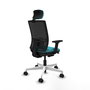 PIQUERAS Y CRESPO Silla de oficina Yunquera con mecanismo Sincro/Traslack, Turquesa y Negro