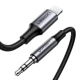 Ugreen Cable adaptador Lightning a Jack 3,5 mm 1 m Plata