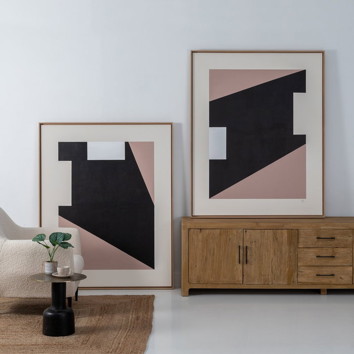 Cuadro Abstracto Beige Lienzo 124 X 5,20 X 154 cm (Set de 2)