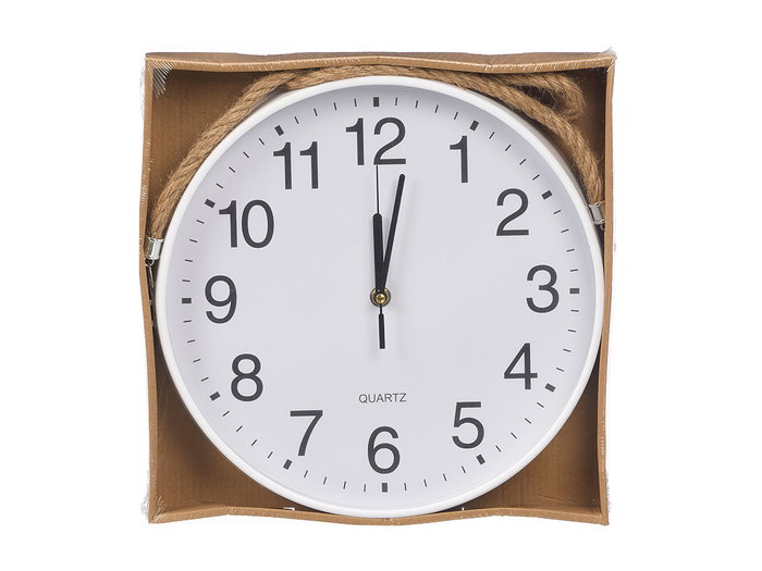 Giftdecor Reloj de Pared con Cuerda para Colgar Blanco 30 cm (Set de 8)