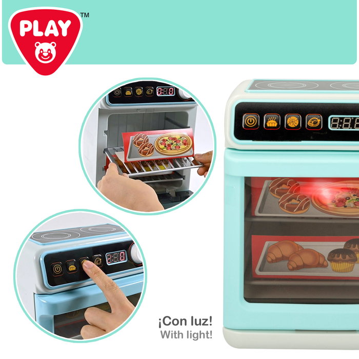 PLAY Mini horno de juguete con vitrocerámica, luz y sonido PLAY Mini horno de juguete con vitrocerámica, luz y sonido