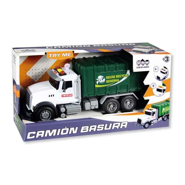 Camión basura con luces y sonidos 38x14x21cm