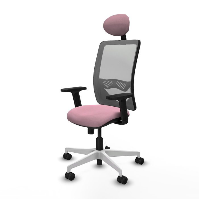 PIQUERAS Y CRESPO Silla de oficina Zulema Rosa con Malla Gris