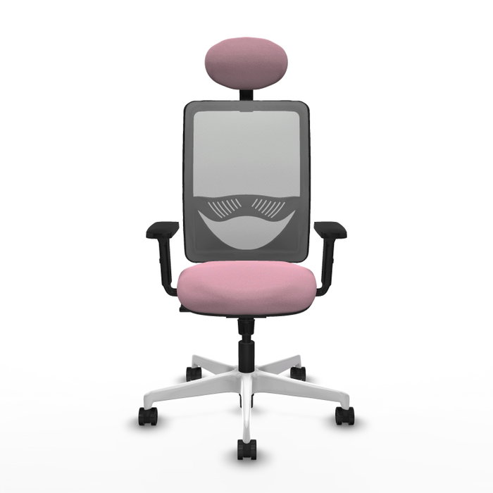 PIQUERAS Y CRESPO Silla de oficina Zulema Rosa con Malla Gris
