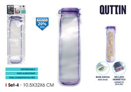 Quttin Set de 4 Bolsas Reutilizables para Alimentos, 10.5 x 32 cm, Bolsas de Almacenamiento (36 Unidades)