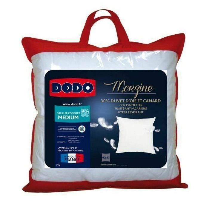 Dodo Almohada de plumas de ganso MORZINE Anti-Acarion Blanco 65x65cm Dodo Almohada de plumas de ganso MORZINE Anti-Acarion Blanco 65x65cm
