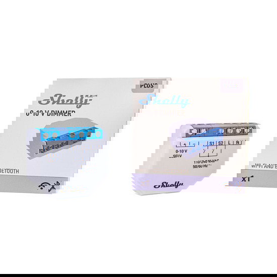 Shelly Plus 0-10V Regulador de Intensidad (Dimmer) Integrado Inalámbrico IEEE 802.11b/g/n, 110-240V, 30-50m de Rango, Color Azul y Gris