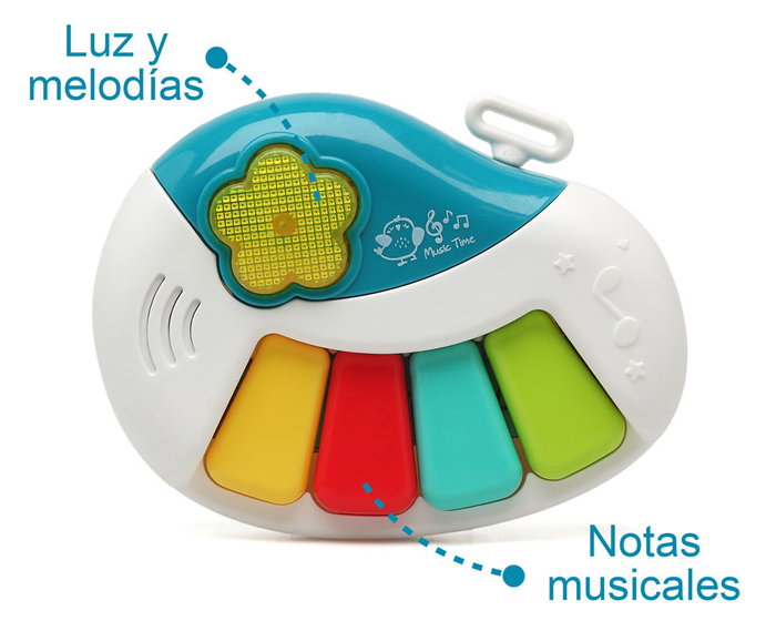 KioKids Piano Musical Infantil con Luces y Melodías, Juguete para Bebés +6 Meses