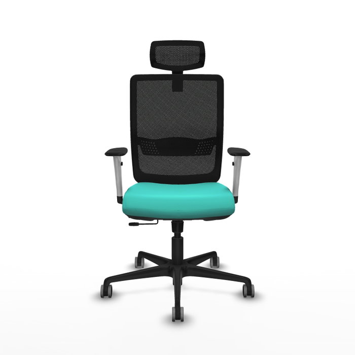 PIQUERAS Y CRESPO Silla de oficina Haches con mecanismo Sincro/Traslack Turquesa y Negro