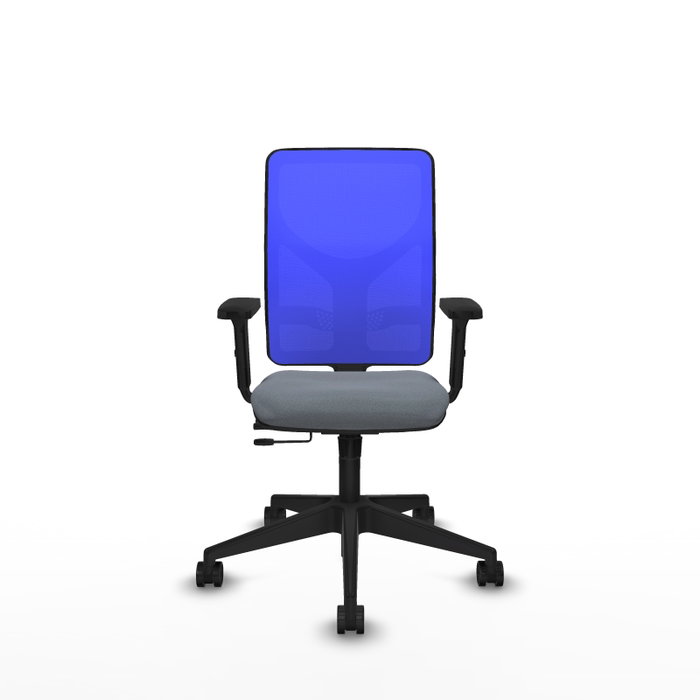 PIQUERAS Y CRESPO Silla de oficina Motilla con mecanismo Sincro/Traslack, Gris y Azul