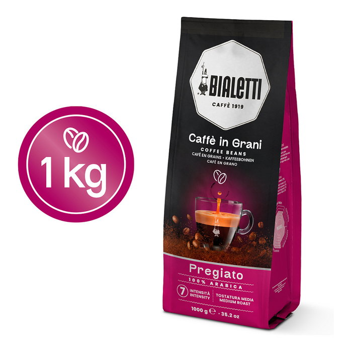 Bialetti Esperto Grani Pregiato Kaffeebohnen 1 kg Café Expreso Tueste Medio 100% Arábica