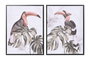 DKD Home Decor Cuadro Lienzo Ave Hojas Surtido de 2 Piezas
