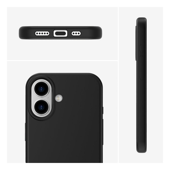 4smarts Funda de Silicona Compatible con MagSafe para Apple iPhone 17 (Negro, 541568) - Protección contra Caídas y Rayones
