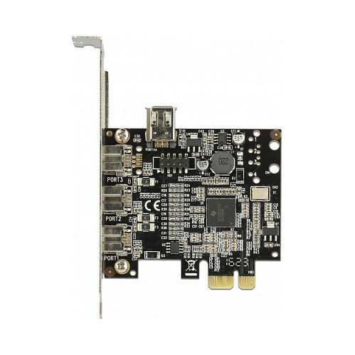 DeLOCK 89864 Tarjeta PCI Express x1 con 3 Puertos FireWire 800 Externos + 1 FireWire Interno, IEEE 1394, Texas Instruments, 0.8 Gbit/s DeLOCK 89864 Tarjeta PCI Express x1 con 3 Puertos FireWire 800 Externos + 1 FireWire Interno, IEEE 1394, Texas Instruments, 0.8 Gbit/s