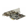 DeLOCK 89864 Tarjeta PCI Express x1 con 3 Puertos FireWire 800 Externos + 1 FireWire Interno, IEEE 1394, Texas Instruments, 0.8 Gbit/s