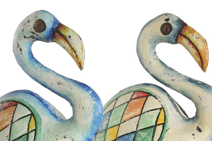DKD Home Decor Figuras de Metal Surtido Azul y Blanco 65x26x16 cm