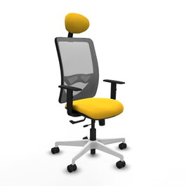 PIQUERAS Y CRESPO Silla de oficina Zulema con mecanismo Sincro/Traslack, Amarillo y Gris