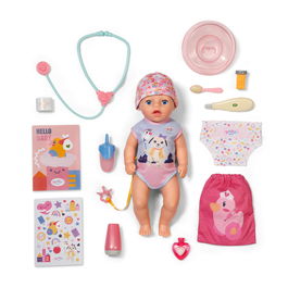 Zapf Creation Muñeca Baby Born Lena Cuidaditos 36 Cm 840467 con 6 Funciones y Accesorios