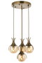 Opviq Lámpara de Araña AV-1766-4ET Metal y Cristal 100cm x 40cm 4xE27 Color Envejecido