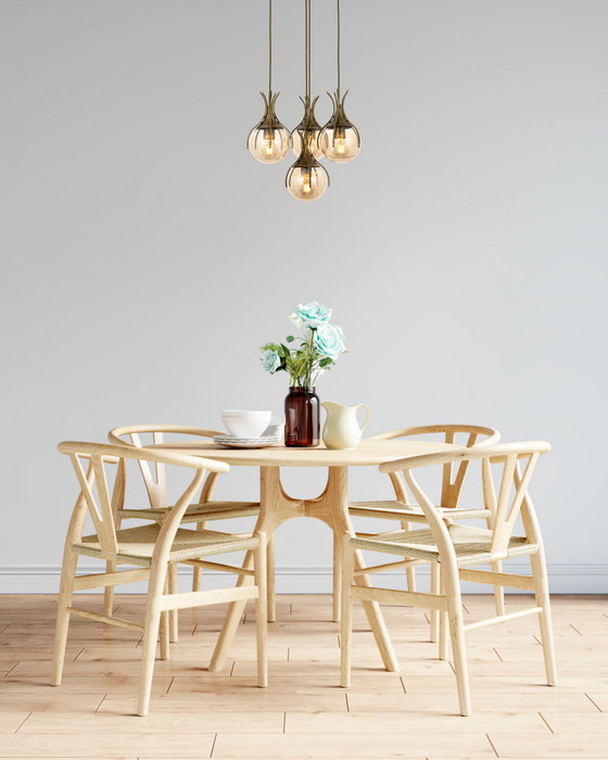 Opviq Lámpara de Araña AV-1766-4ET Metal y Cristal 100cm x 40cm 4xE27 Color Envejecido