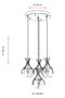 Opviq Lámpara de Araña AV-1766-4ET Metal y Cristal 100cm x 40cm 4xE27 Color Envejecido