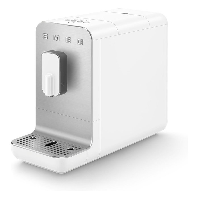SMEG Máquina Espresso Automática con Molinillo Integrado - BCC11WHMEU - Blanco - 19 Bar, 7 Bebidas, 1350 W