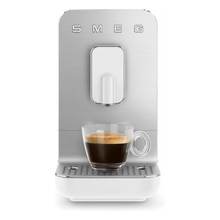 SMEG Máquina Espresso Automática con Molinillo Integrado - BCC11WHMEU - Blanco - 19 Bar, 7 Bebidas, 1350 W