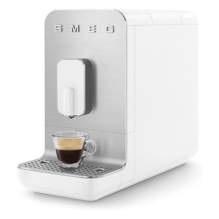 SMEG Máquina Espresso Automática con Molinillo Integrado - BCC11WHMEU - Blanco - 19 Bar, 7 Bebidas, 1350 W