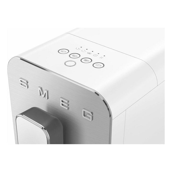 SMEG Máquina Espresso Automática con Molinillo Integrado - BCC11WHMEU - Blanco - 19 Bar, 7 Bebidas, 1350 W