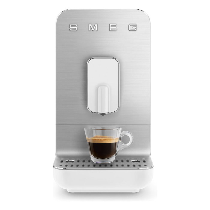 SMEG Máquina Espresso Automática con Molinillo Integrado - BCC11WHMEU - Blanco - 19 Bar, 7 Bebidas, 1350 W