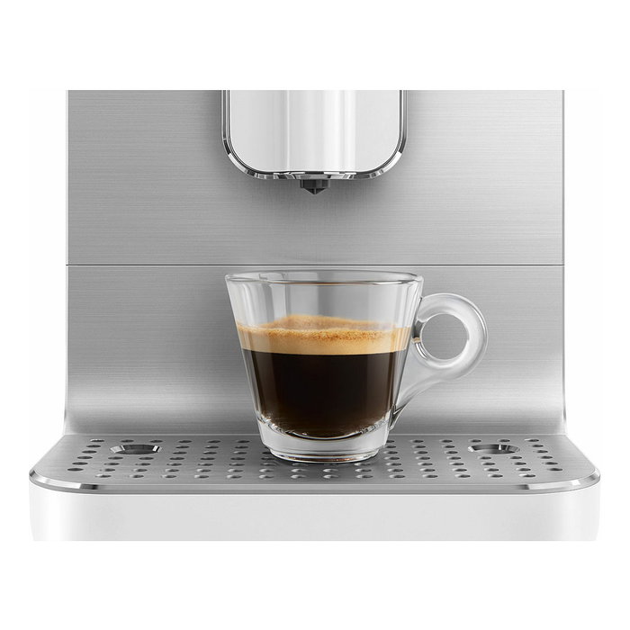SMEG Máquina Espresso Automática con Molinillo Integrado - BCC11WHMEU - Blanco - 19 Bar, 7 Bebidas, 1350 W