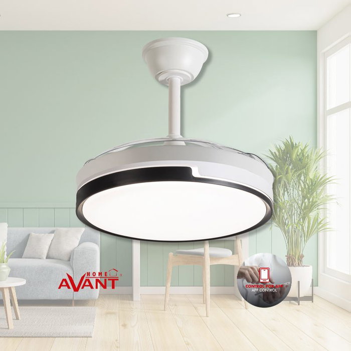 AVANT Ventilador de Techo 36" Aspas Retráctiles - Motor 30W, LED 36W - 3 Velocidades - Control por App