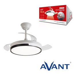 AVANT Ventilador de Techo 36" Aspas Retráctiles - Motor 30W, LED 36W - 3 Velocidades - Control por App