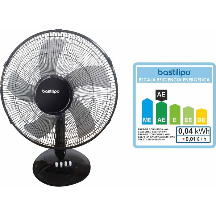 Ventilador de Sobremesa Bastilipo BARROSA Negro 50 W Ventilador de Sobremesa Bastilipo BARROSA Negro 50 W