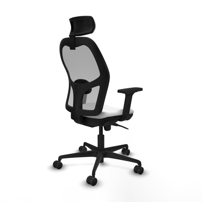 PIQUERAS Y CRESPO Silla de oficina Jorquera con mecanismo sincro, tela blanca y malla gris
